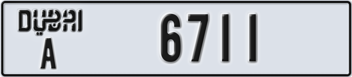 dubai License Plate Number 6711 Code A