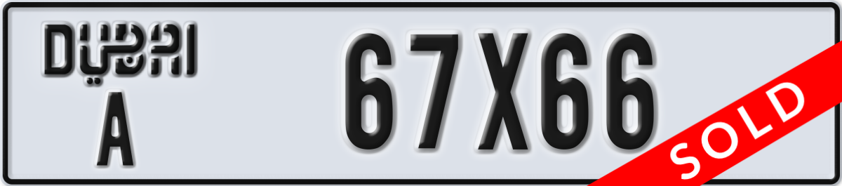 dubai License Plate Number 67X66 Code A