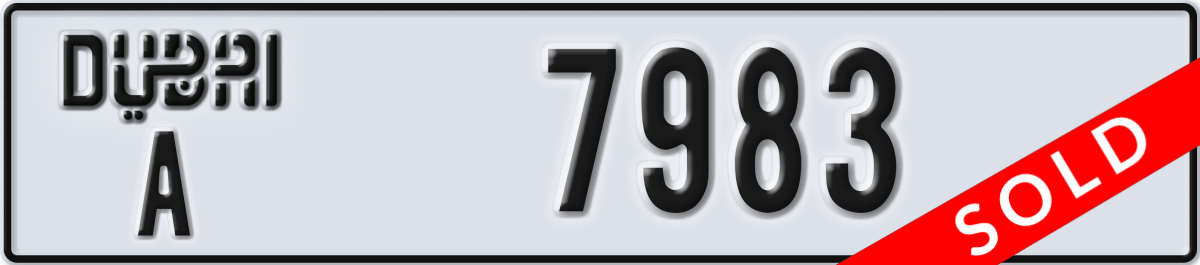 dubai License Plate Number 7983 Code A