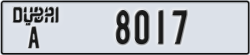 dubai - code - A - number -8017