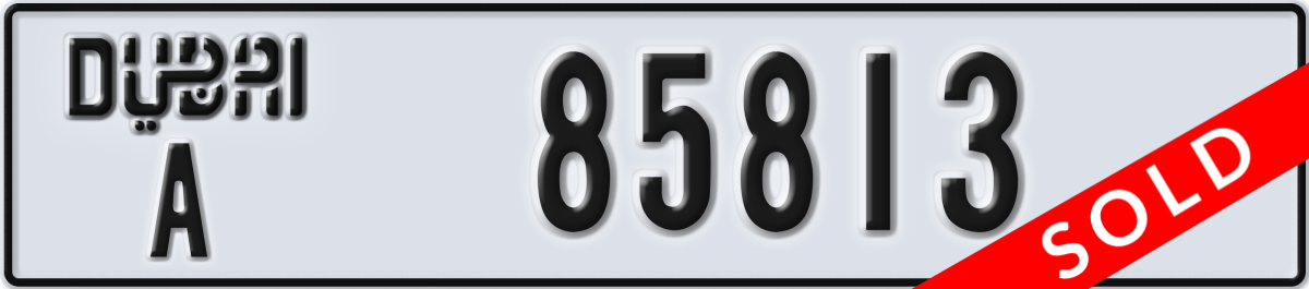 dubai License Plate Number 85813 Code A