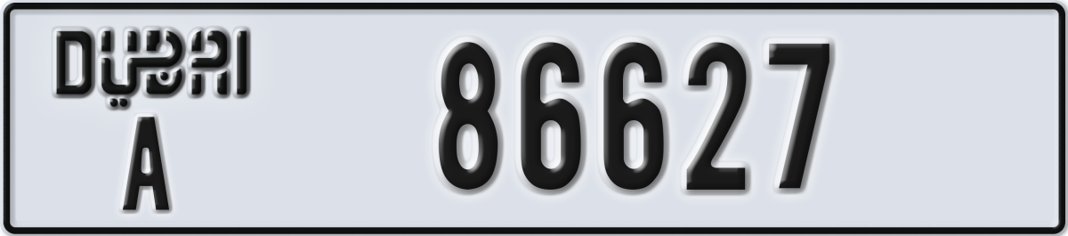 dubai License Plate Number 86627 Code A