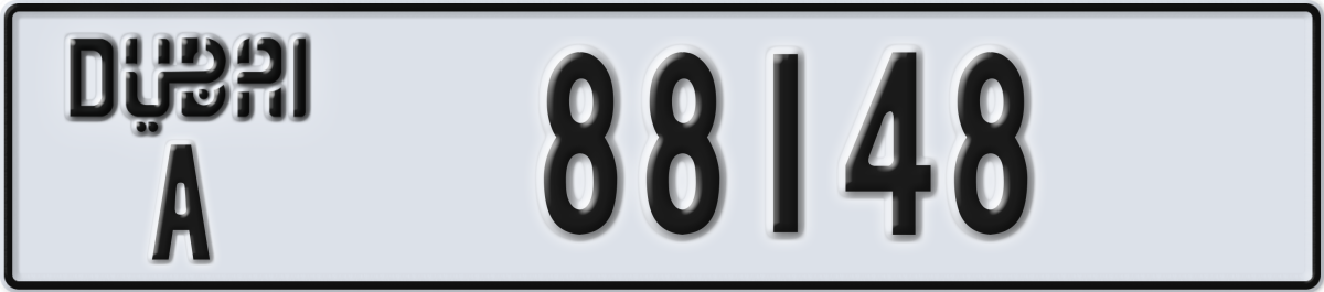 dubai License Plate Number 88148 Code A