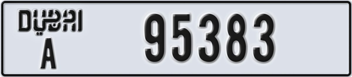 dubai License Plate Number 95383 Code A