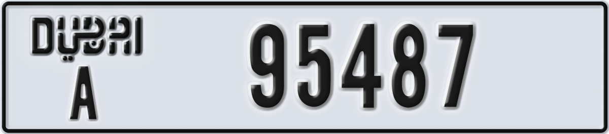 dubai License Plate Number 95487 Code A