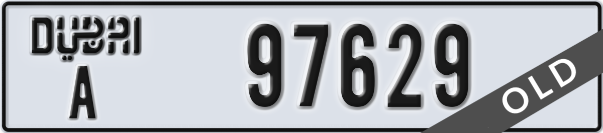 dubai License Plate Number 97629 Code A