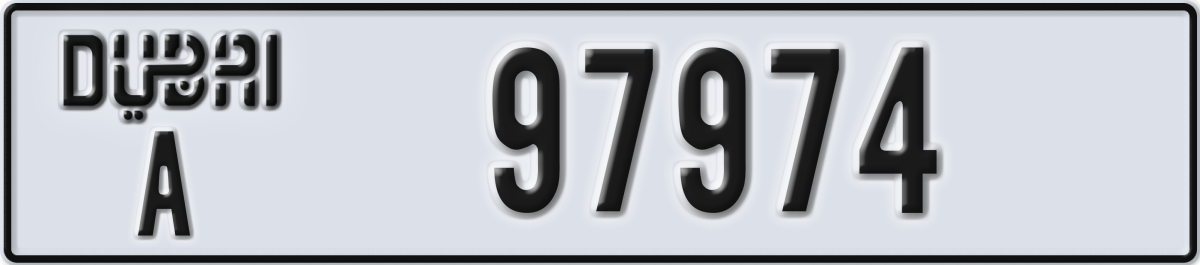 dubai License Plate Number 97974 Code A