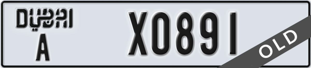 dubai License Plate Number X0891 Code A