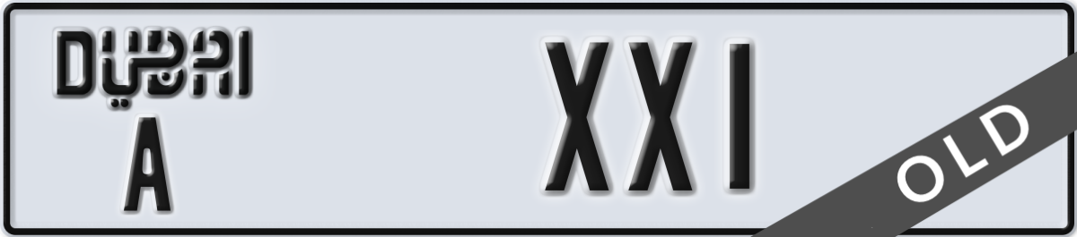 dubai License Plate Number XX1 Code A