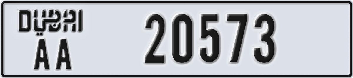 dubai License Plate Number 20573 Code AA