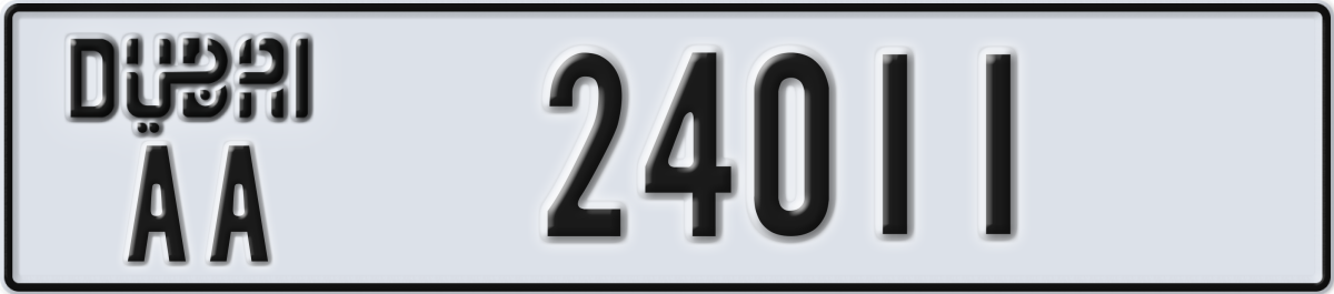 dubai License Plate Number 24011 Code AA