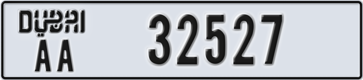 dubai License Plate Number 32527 Code AA