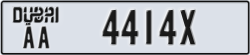 dubai - code - AA - number -4414X