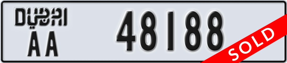 dubai License Plate Number 48188 Code AA