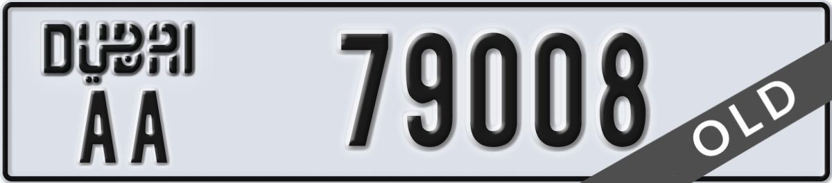 dubai License Plate Number 79008 Code AA