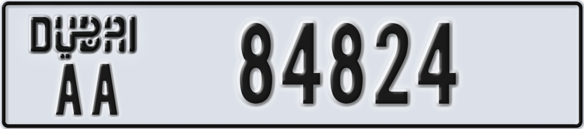 dubai License Plate Number 84824 Code AA