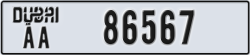 dubai - code - AA - number -86567