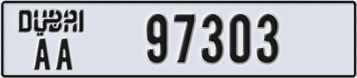 dubai License Plate Number 97303 Code AA