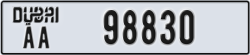dubai - code - AA - number -98830