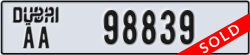 dubai - code - AA - number -98839