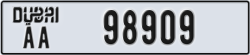 dubai - code - AA - number -98909