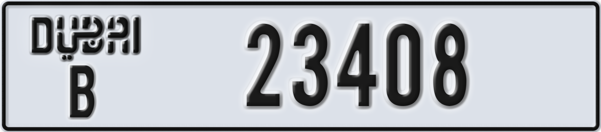 dubai License Plate Number 23408 Code B