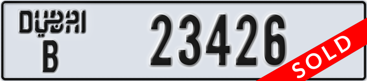 dubai License Plate Number 23426 Code B