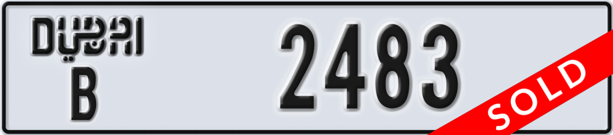 dubai License Plate Number 2483 Code B