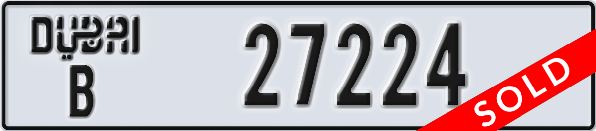 dubai License Plate Number 27224 Code B