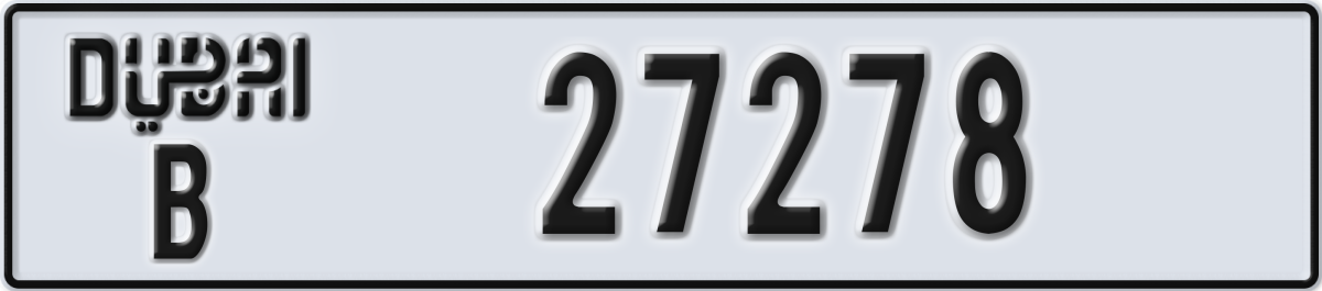 dubai License Plate Number 27278 Code B