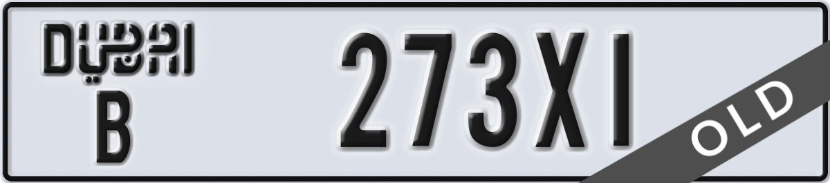 dubai License Plate Number 273X1 Code B