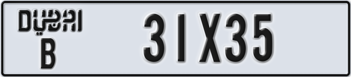 dubai License Plate Number 31X35 Code B