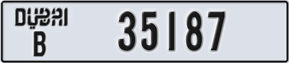 dubai License Plate Number 35187 Code B