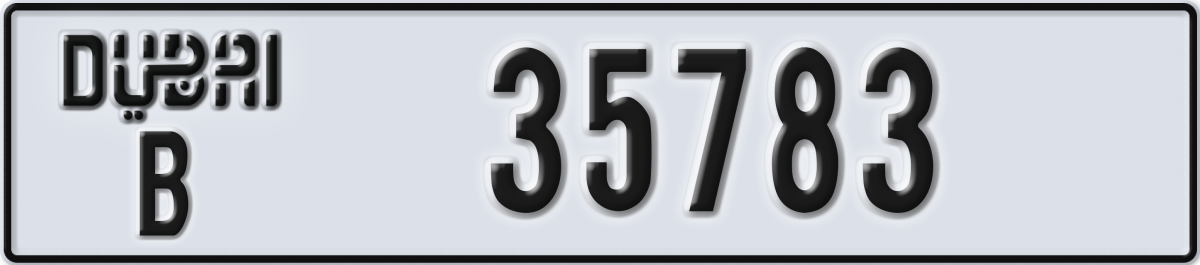 dubai License Plate Number 35783 Code B