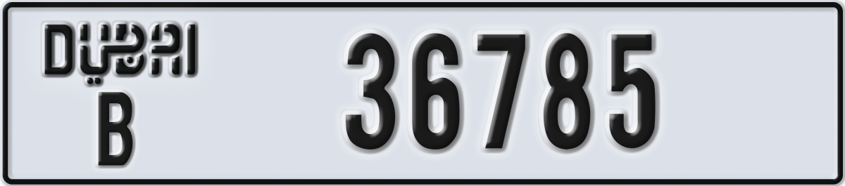 dubai License Plate Number 36785 Code B