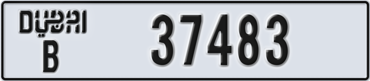 dubai License Plate Number 37483 Code B