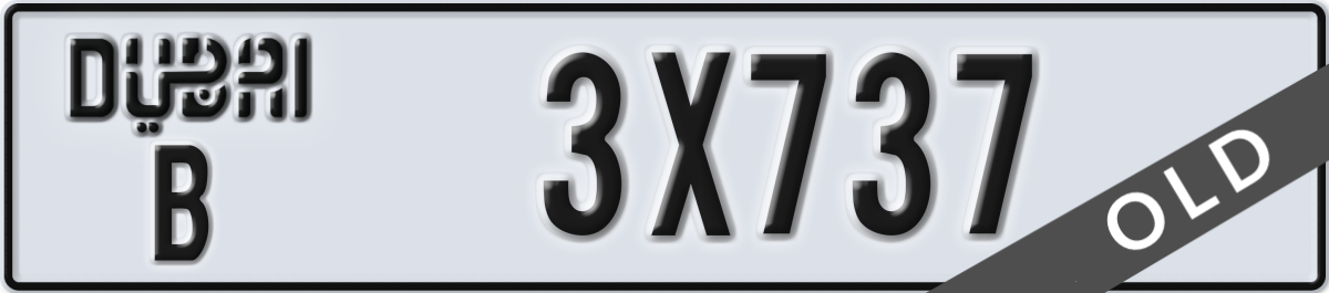 dubai License Plate Number 3X737 Code B