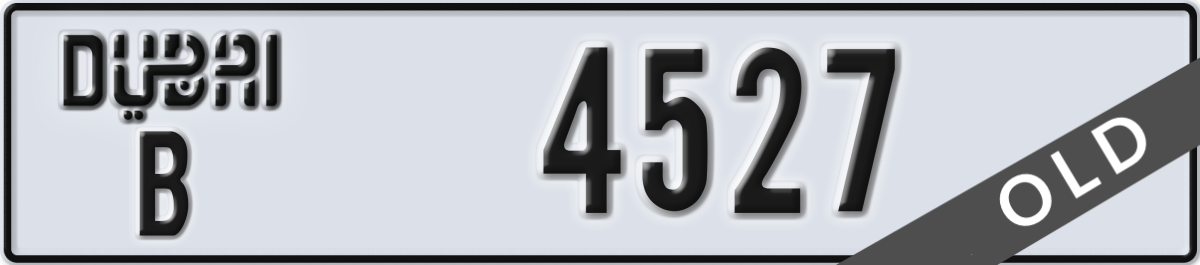 dubai License Plate Number 4527 Code B
