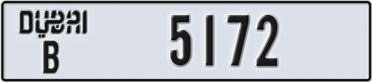 dubai License Plate Number 5172 Code B