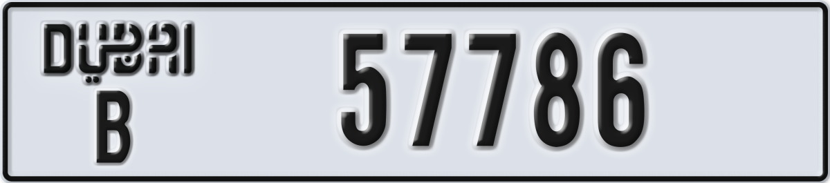 dubai License Plate Number 57786 Code B