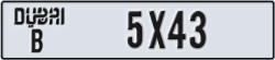dubai - code - B - number -5X43