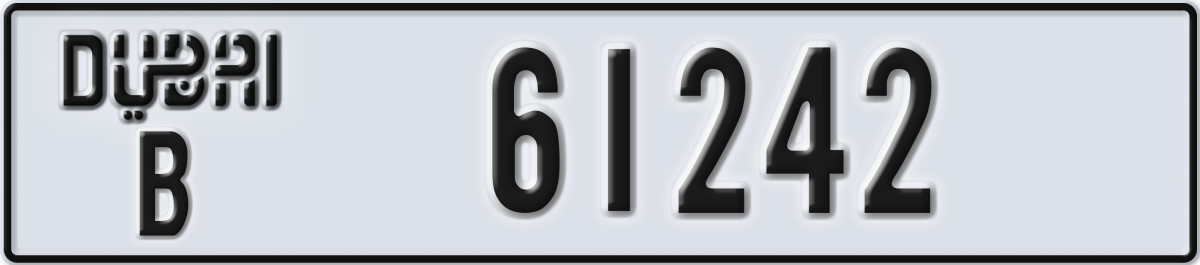 dubai License Plate Number 61242 Code B