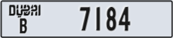 dubai - code - B - number -7184
