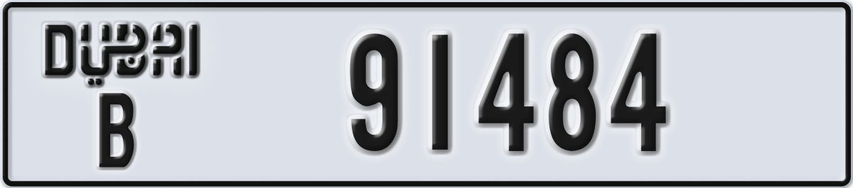 dubai License Plate Number 91484 Code B