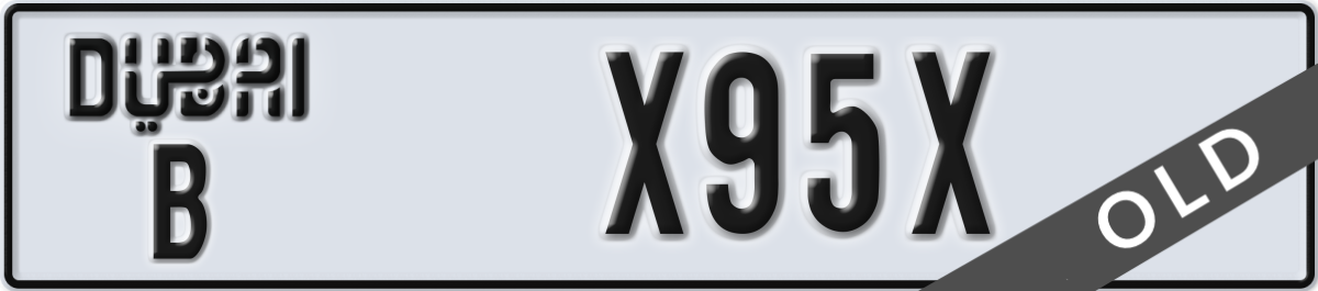 dubai License Plate Number X95X Code B