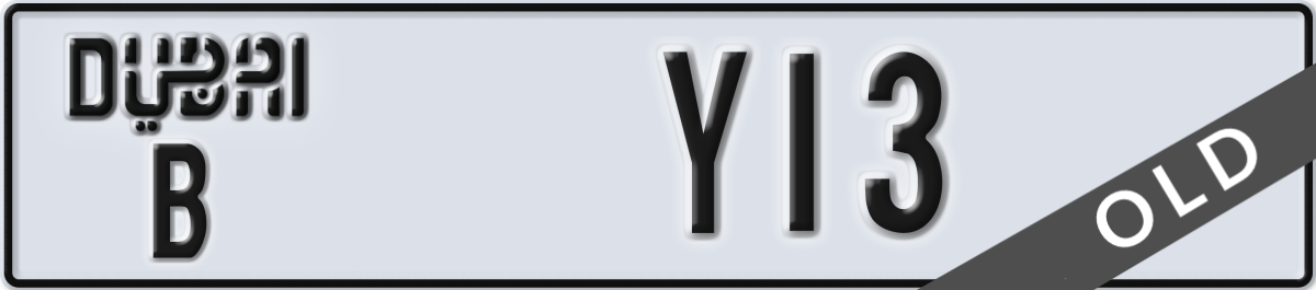 dubai License Plate Number Y13 Code B