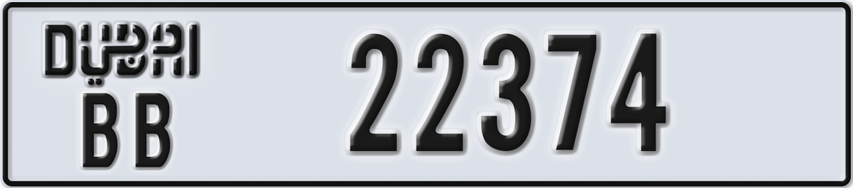 dubai License Plate Number 22374 Code BB