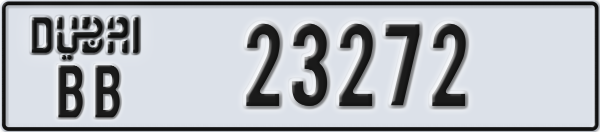 dubai License Plate Number 23272 Code BB