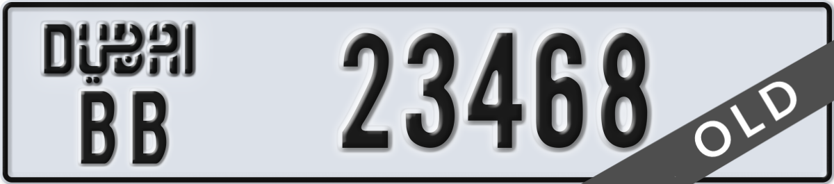 dubai License Plate Number 23468 Code BB