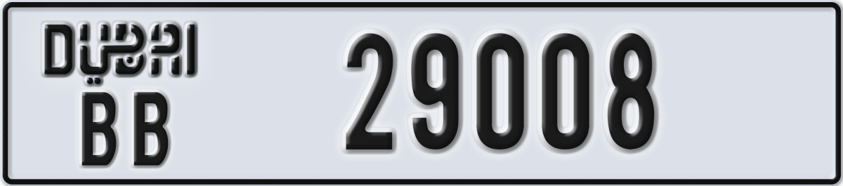 dubai License Plate Number 29008 Code BB